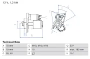 Starter 12 V 1,2 kW BOSCH 0 986 027 180