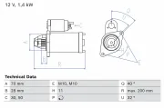 Starter 12 V 1,4 kW BOSCH 0 986 027 420