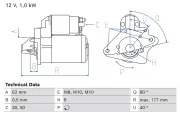 Starter 12 V 1 kW BOSCH 0 986 028 090