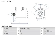 Starter 12 V 2 kW BOSCH 0 986 029 090