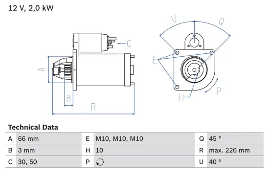 Starter 12 V 2 kW BOSCH 0 986 029 090 Bild Starter 12 V 2 kW BOSCH 0 986 029 090