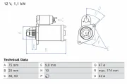 Starter 12 V 1,1 kW BOSCH 0 986 029 160