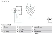 Generator 14 V BOSCH 0 986 030 720