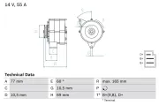 Generator 14 V BOSCH 0 986 031 400