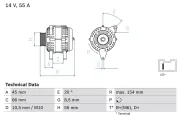 Generator 14 V BOSCH 0 986 032 790