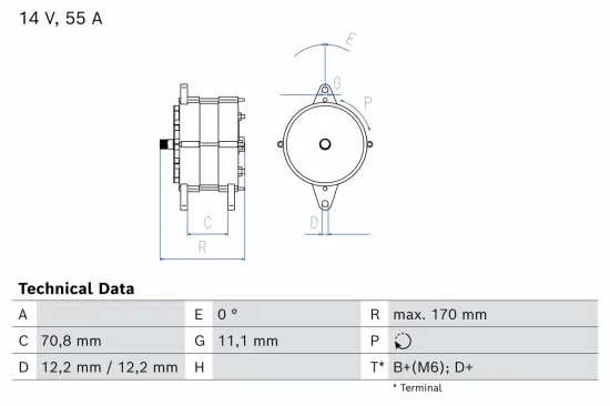 Generator 14 V BOSCH 0 986 033 890 Bild Generator 14 V BOSCH 0 986 033 890