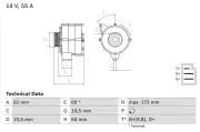 Generator 14 V BOSCH 0 986 034 050