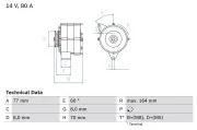 Generator 14 V BOSCH 0 986 034 110