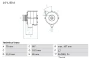 Generator 14 V BOSCH 0 986 034 120