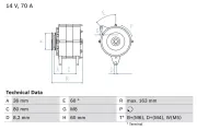 Generator 14 V BOSCH 0 986 034 470