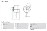 Generator 14 V BOSCH 0 986 034 560