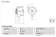 Generator 14 V BOSCH 0 986 034 740