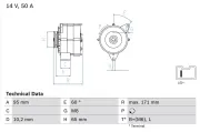 Generator 14 V BOSCH 0 986 034 830