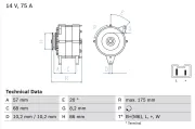 Generator 14 V BOSCH 0 986 034 861