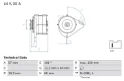 Generator 14 V BOSCH 0 986 035 641