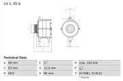 Generator 14 V BOSCH 0 986 035 760