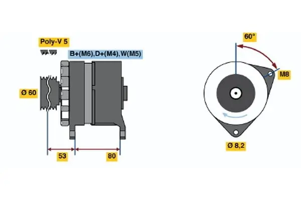 Generator 14 V BOSCH 0 986 036 211 Bild Generator 14 V BOSCH 0 986 036 211