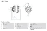 Generator 14 V BOSCH 0 986 036 820