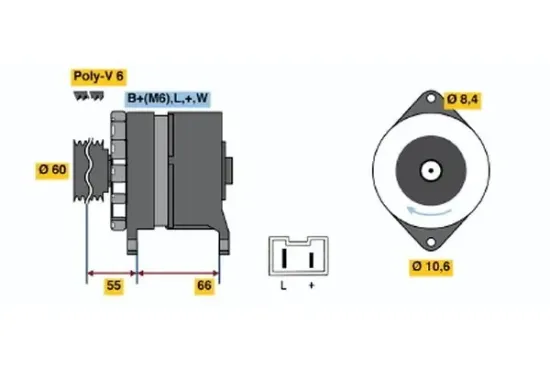 Generator 14 V BOSCH 0 986 037 311 Bild Generator 14 V BOSCH 0 986 037 311