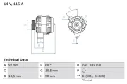 Generator 14 V BOSCH 0 986 037 990