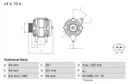 Generator 14 V BOSCH 0 986 038 070