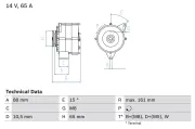 Generator 14 V BOSCH 0 986 038 080