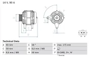 Generator 14 V BOSCH 0 986 038 370