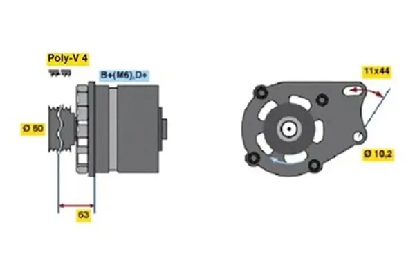 Generator 14 V BOSCH 0 986 038 621