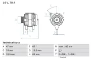 Generator 14 V BOSCH 0 986 039 220