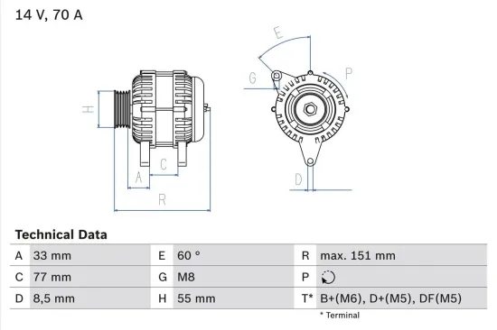 Generator 14 V BOSCH 0 986 039 510 Bild Generator 14 V BOSCH 0 986 039 510