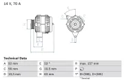 Generator 14 V BOSCH 0 986 039 760