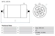 Generator 14 V BOSCH 0 986 039 870