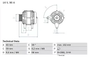 Generator 14 V BOSCH 0 986 040 330