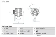 Generator 14 V BOSCH 0 986 040 380