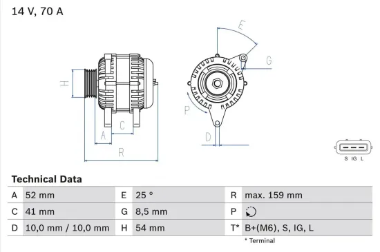 Generator 14 V BOSCH 0 986 040 471 Bild Generator 14 V BOSCH 0 986 040 471