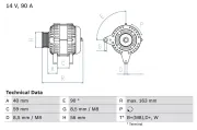 Generator 14 V BOSCH 0 986 040 940