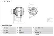 Generator 14 V BOSCH 0 986 041 150