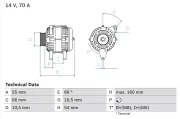 Generator 14 V BOSCH 0 986 041 240