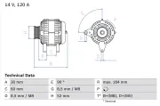 Generator 14 V BOSCH 0 986 041 280