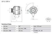 Generator 14 V BOSCH 0 986 041 300