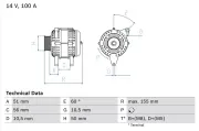 Generator 14 V BOSCH 0 986 041 330