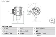 Generator 14 V BOSCH 0 986 041 480