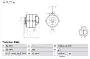 Generator 14 V BOSCH 0 986 041 790