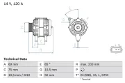 Generator 14 V BOSCH 0 986 041 810