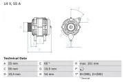 Generator 14 V BOSCH 0 986 041 820