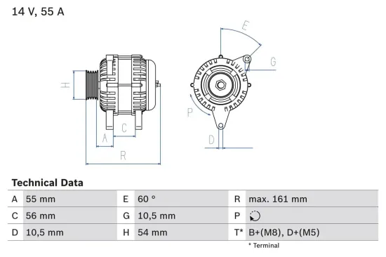 Generator 14 V BOSCH 0 986 041 820 Bild Generator 14 V BOSCH 0 986 041 820