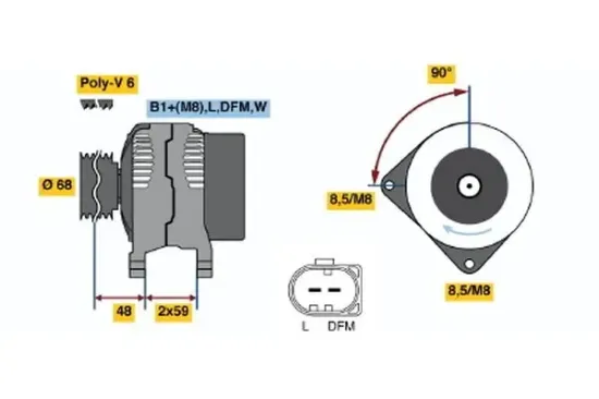 Generator 14 V BOSCH 0 986 041 900 Bild Generator 14 V BOSCH 0 986 041 900