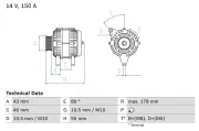 Generator 14 V BOSCH 0 986 041 930