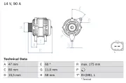 Generator 14 V BOSCH 0 986 041 960