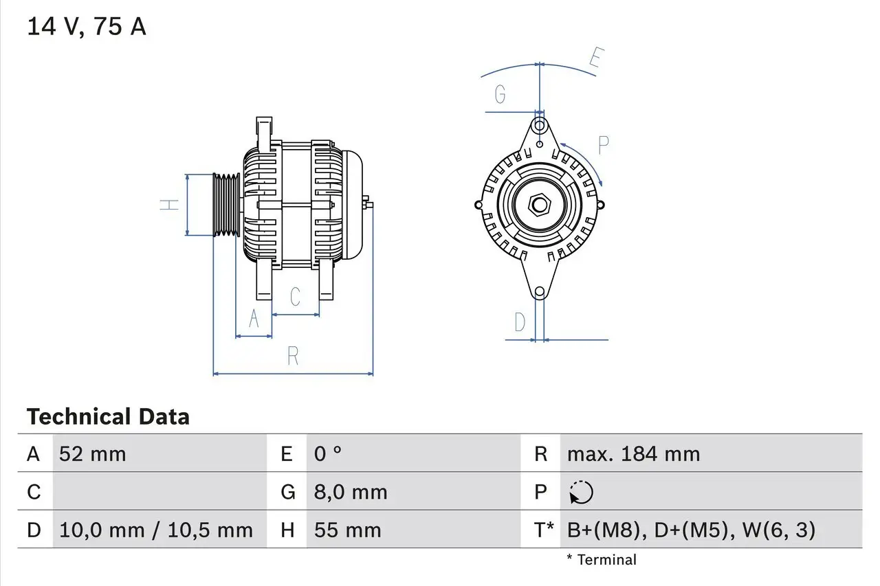 Generator 14 V BOSCH 0 986 042 031